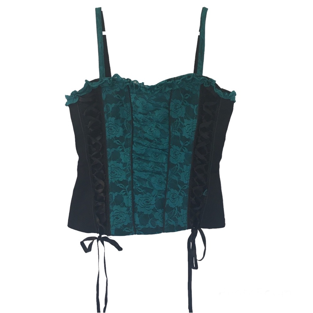 Tripp NYC Turquoise Lace Corset Top (Vintage)